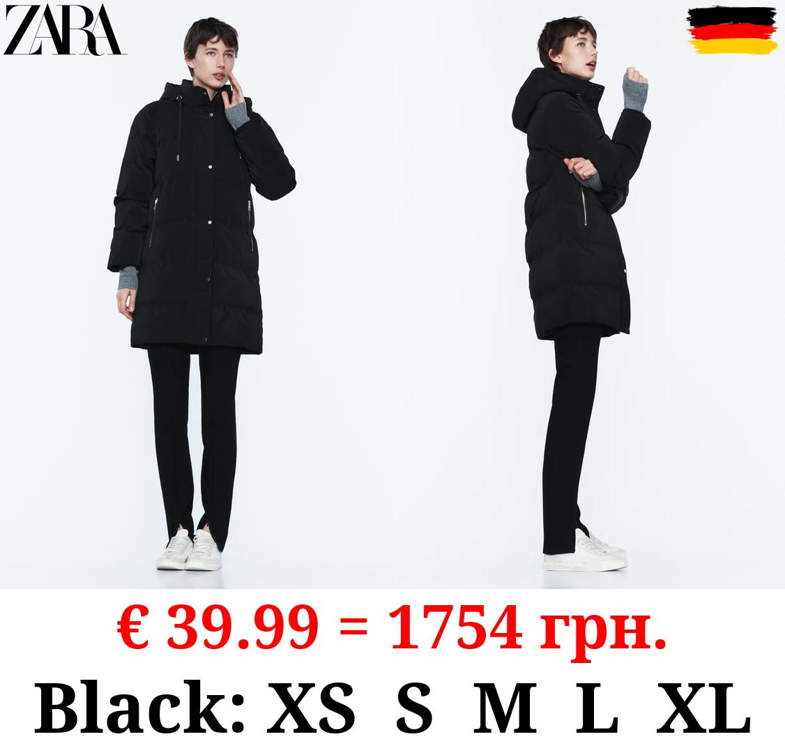 HOODED PUFFER ANORAK WITH WIND PROTECTION