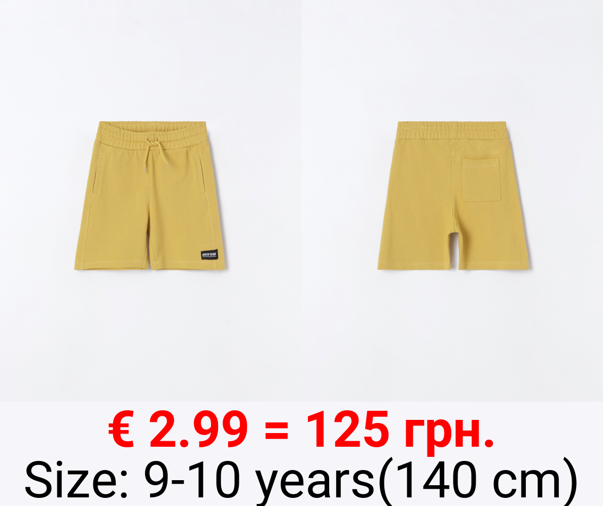 Piqué jogger Bermuda shorts