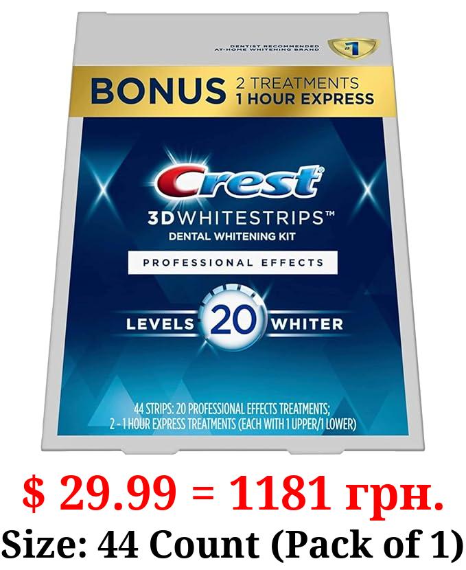 Crest 3D Whitestrips, Professional Effects, Teeth Whitening Strip Kit, 44 Strips (22 Count Pack)