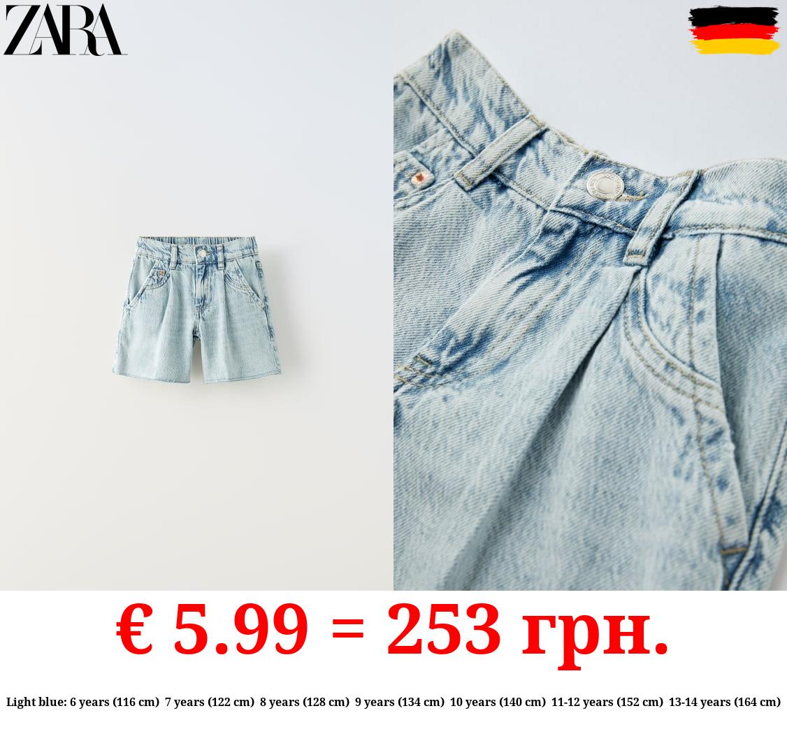 DENIM BERMUDA SHORTS WITH DARTS