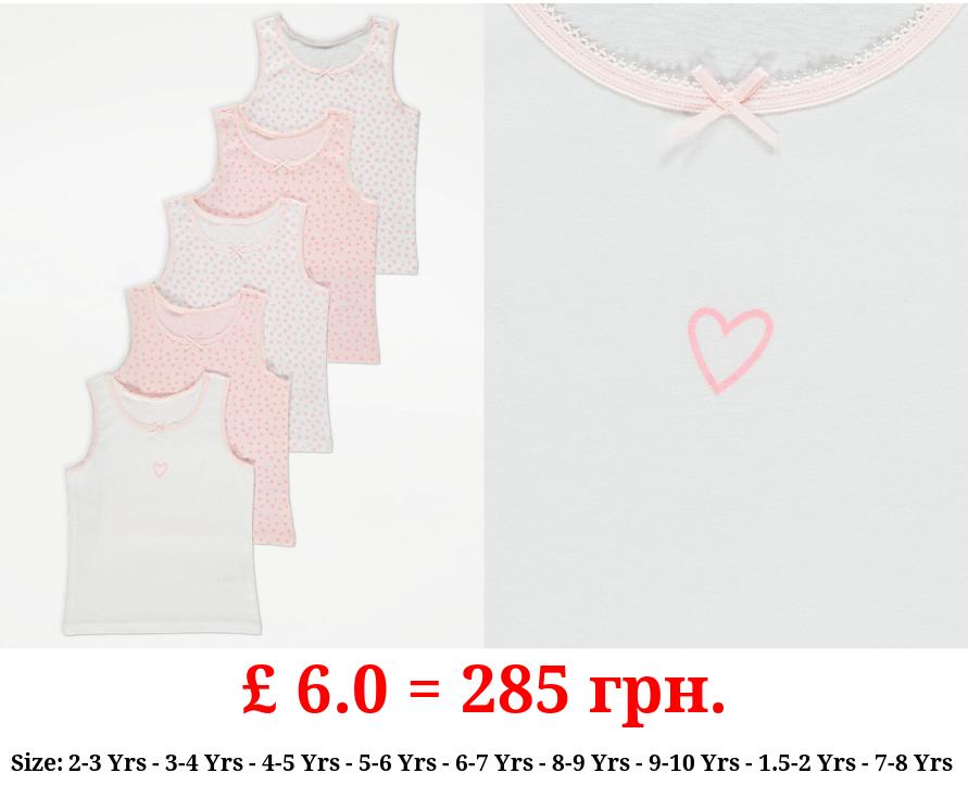 Heart Print Vests 5 Pack