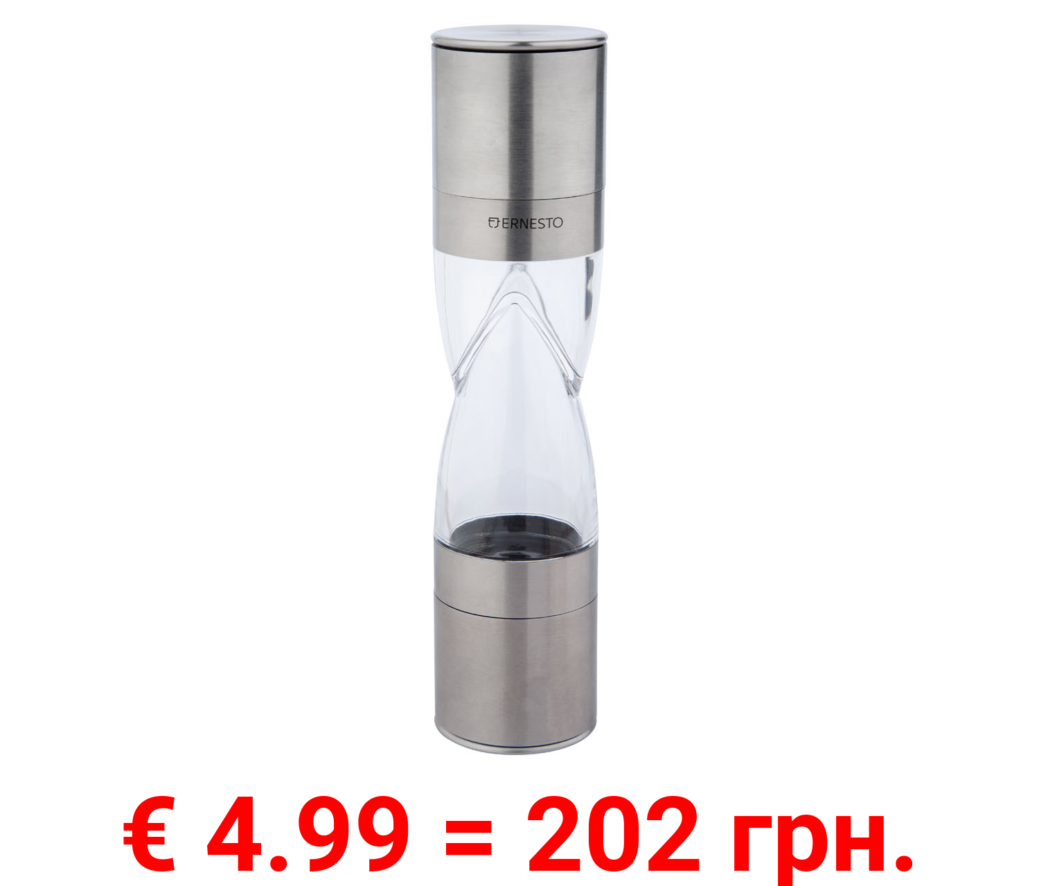 ERNESTO® Salz- und Pfeffermühle 2in1 / Chilimühle 2in1 Edelstahl