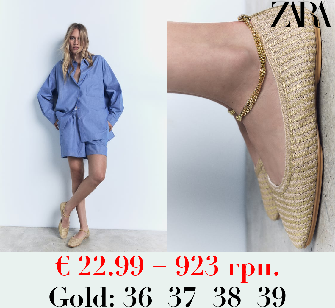 METALLIC CROCHET BALLET FLATS