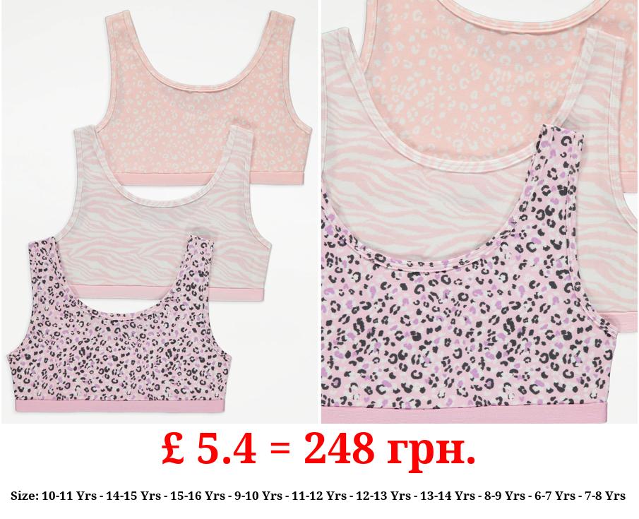 Pink Animal Print Crop Tops 3 Pack