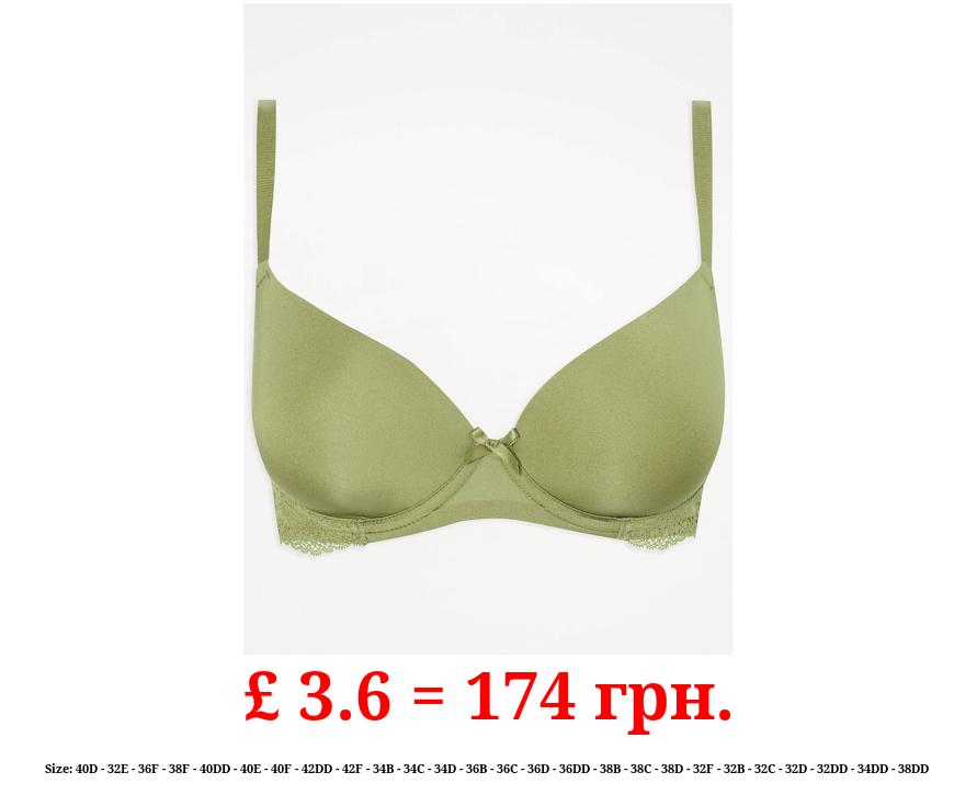 Green Lace Trim T-Shirt Bra