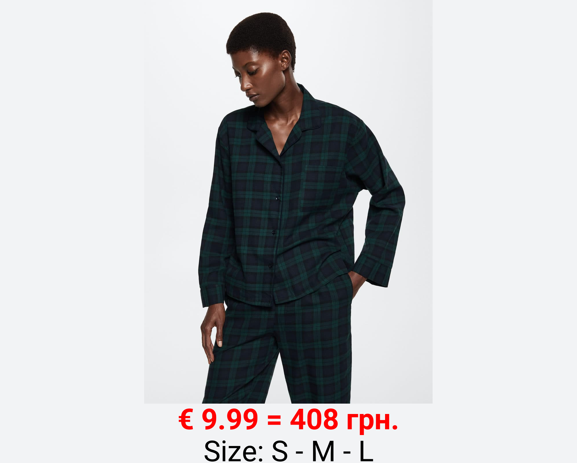 Camisa pijama cuadros franela