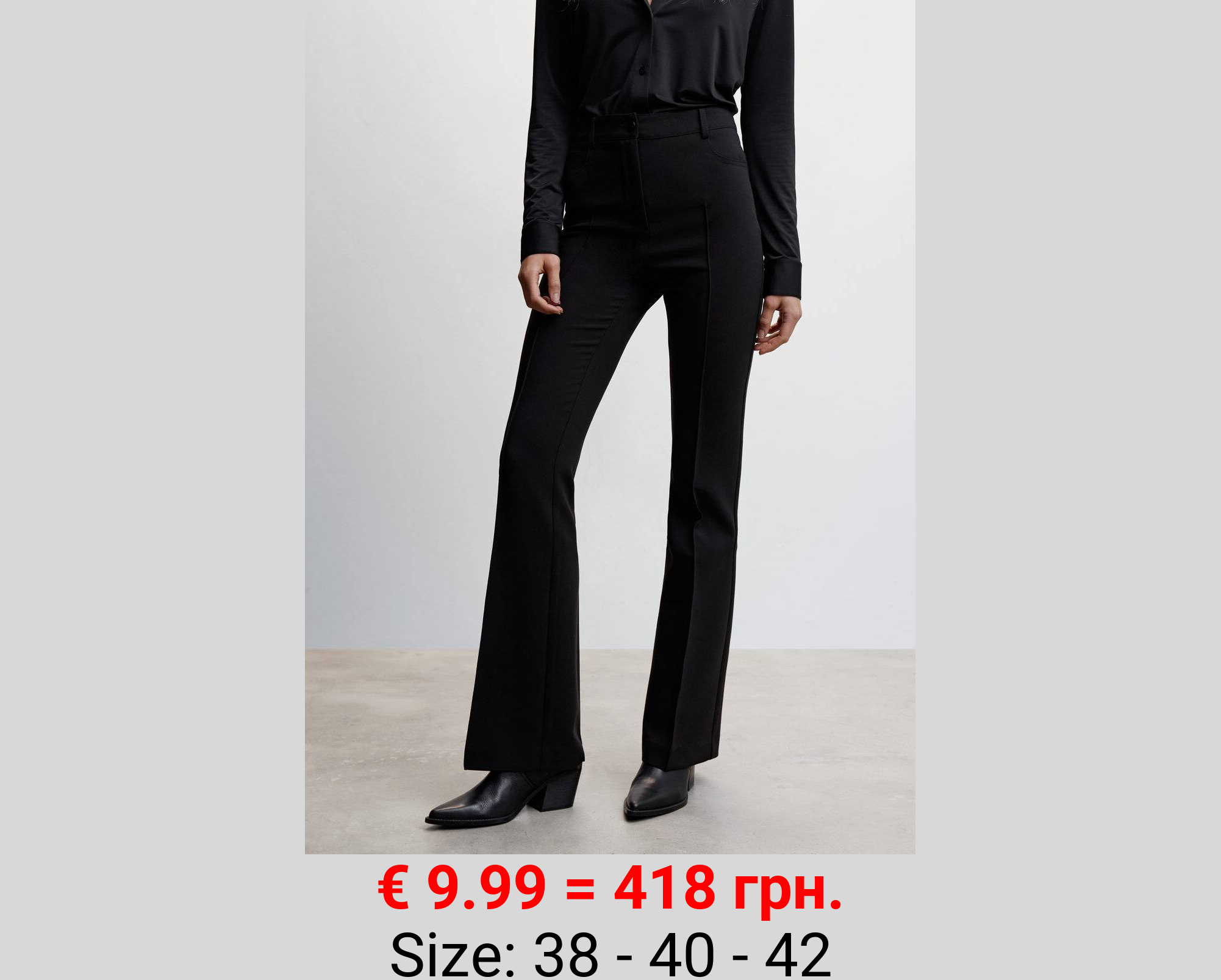 Pantalón acampanado pinzas