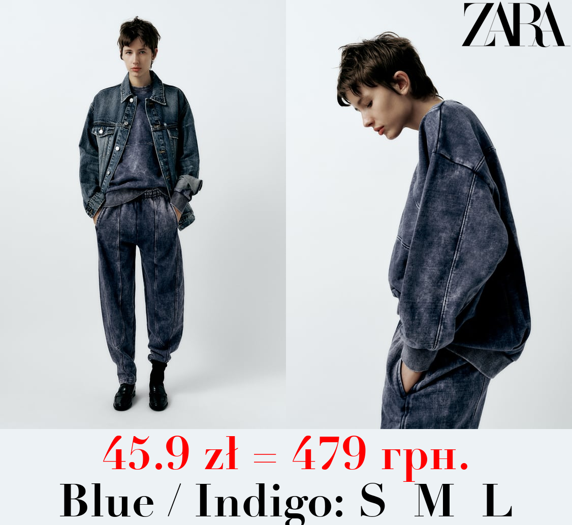 FADED-EFFECT PLUSH SWEATSHIRT