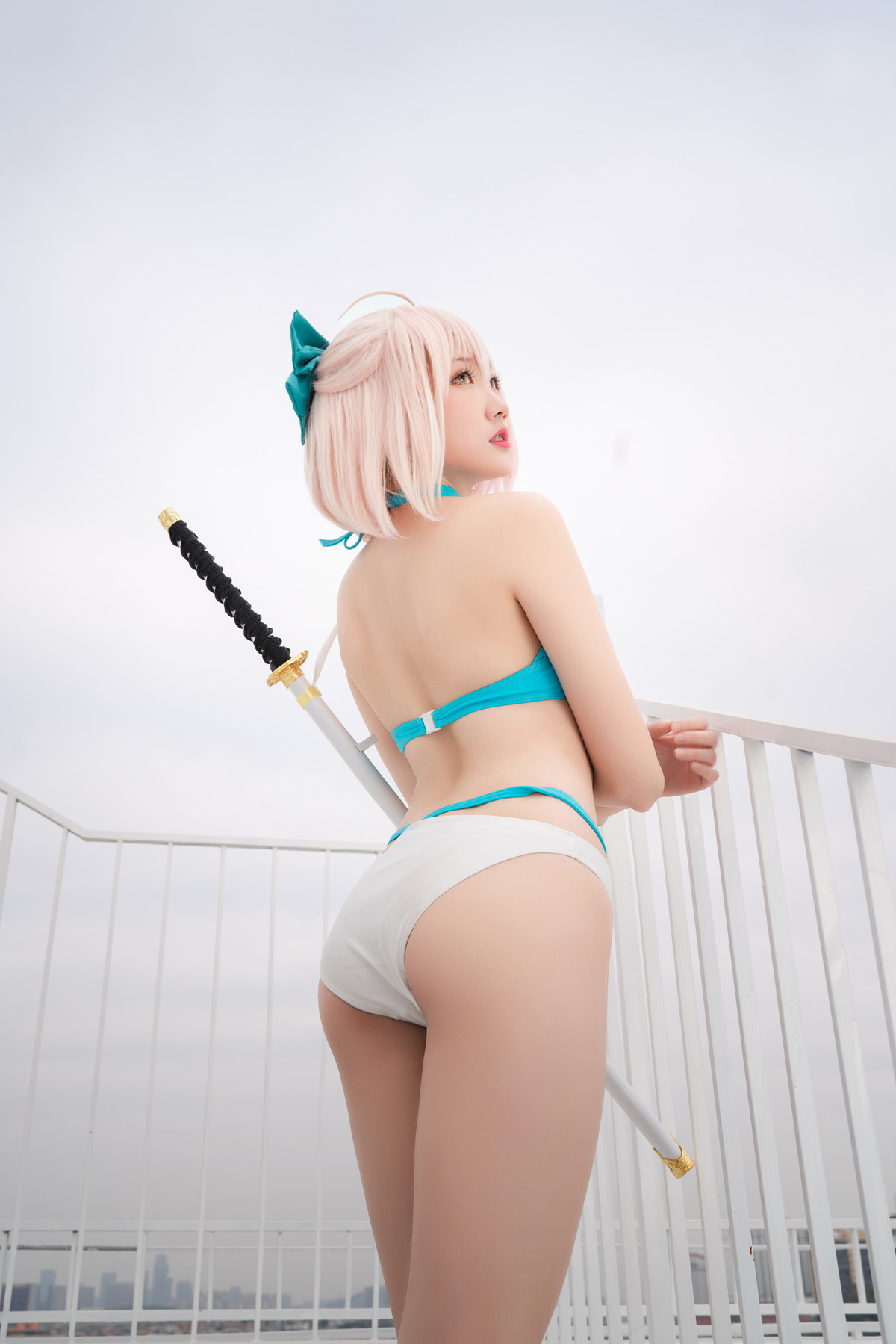 Cosplay 瓜希酱 总司水着满破 19