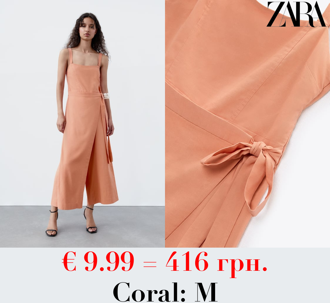 LINEN BLEND PAREO PLAYSUIT