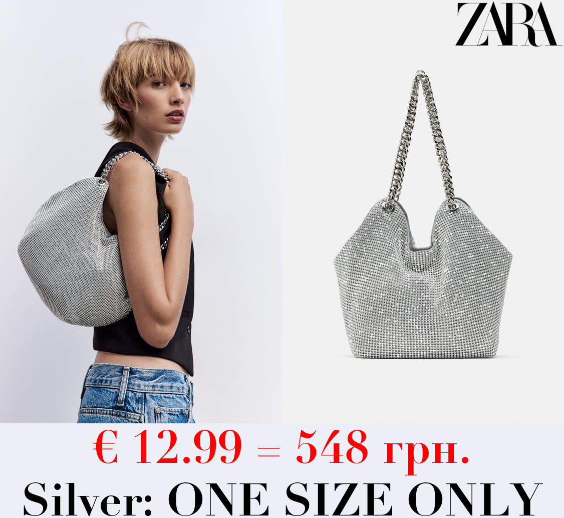 MINI TOTE BAG WITH RHINESTONES