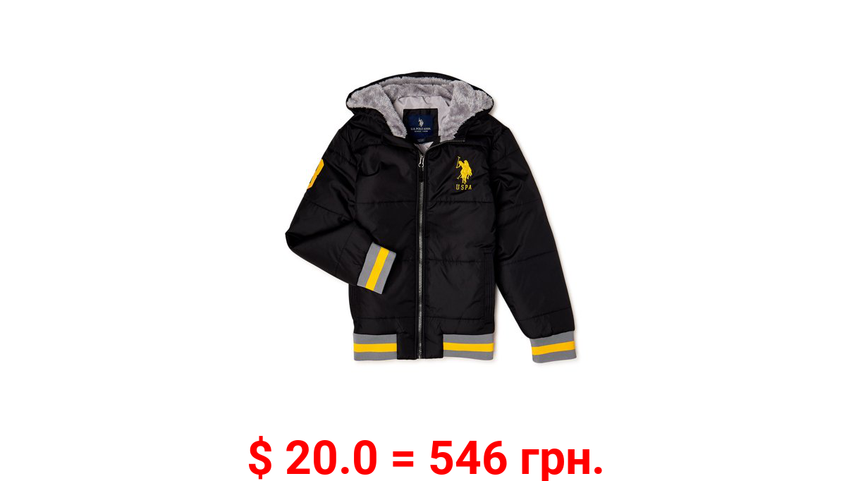 U.S. Polo Assn. Boys’ Faux Sherpa-Lined Windbreaker Jacket, Sizes 8-20