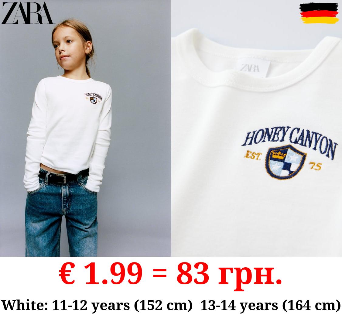 EMBROIDERED RIBBED T-SHIRT