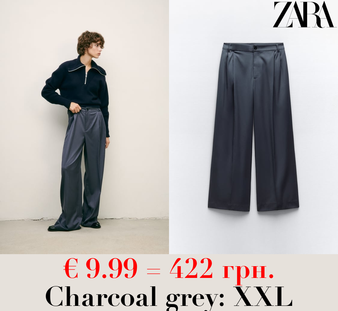 FULL-LENGTH PLEATED TROUSERS