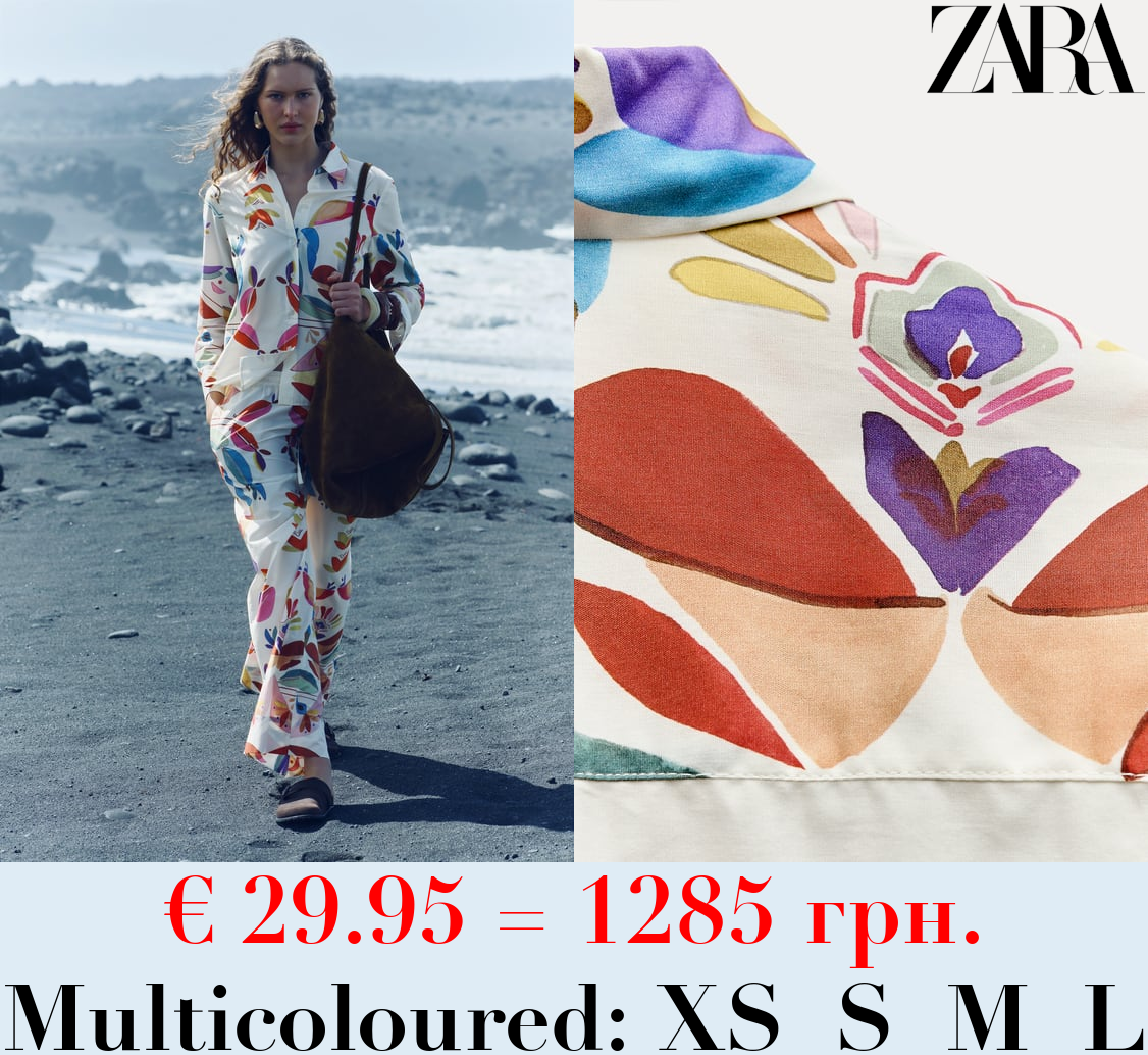 ZW COLLECTION PRINTED POPLIN SHIRT