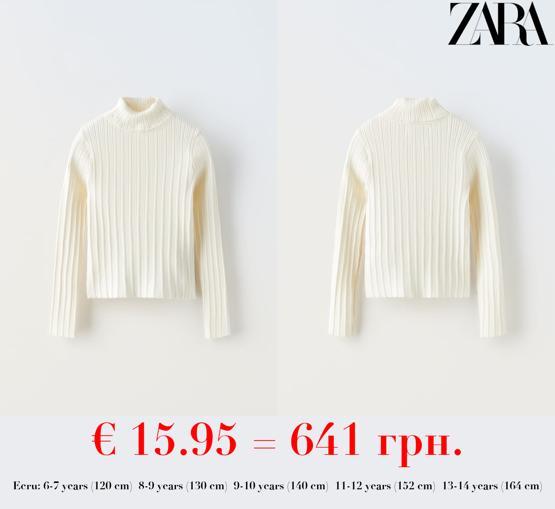 RIBBED TURTLENECK SWEATER