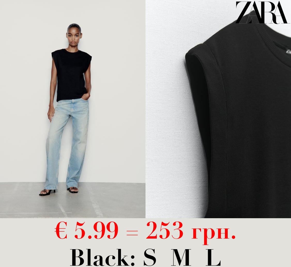 RIBBED DROP SLEEVE T-SHIRT