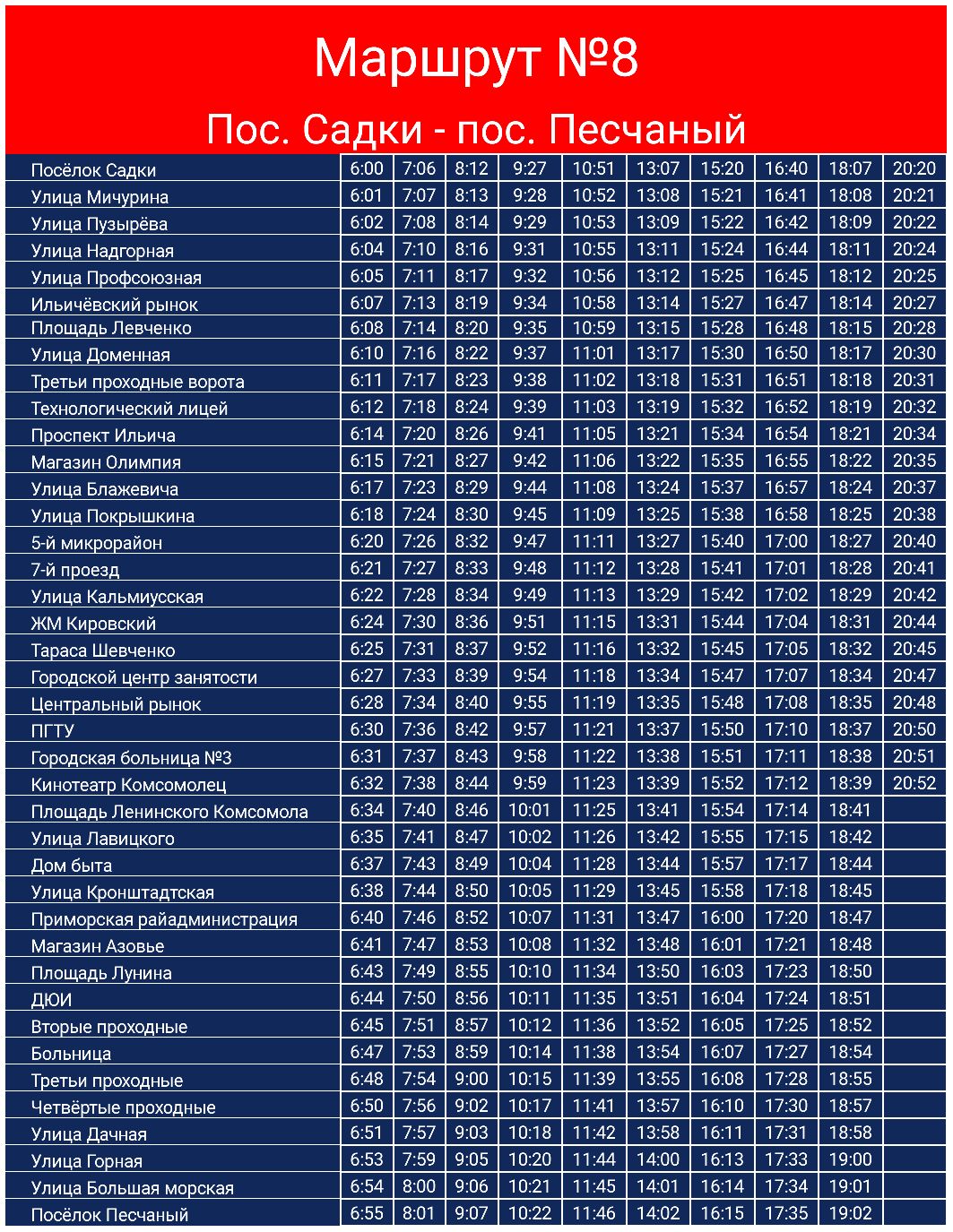 №8 (пос. Песчаный - пос. Садки) – Telegraph