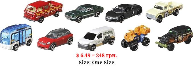 Matchbox Cars, 9-Pack Die-Cast 1:64 Scale Toy Cars, Construction or Garbage Trucks, Rescue Vehicles or Planes (Styles May Vary)