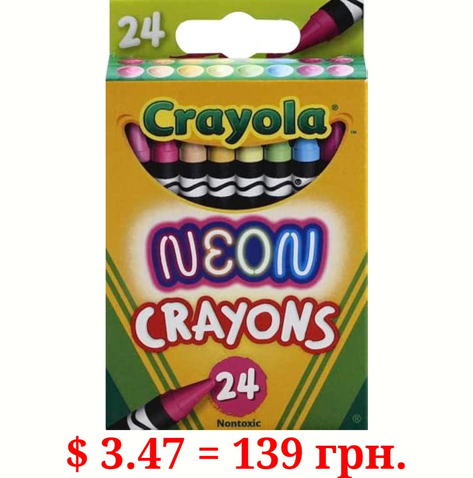 Crayola Neon Crayons, Back To School Supplies, 24 Count