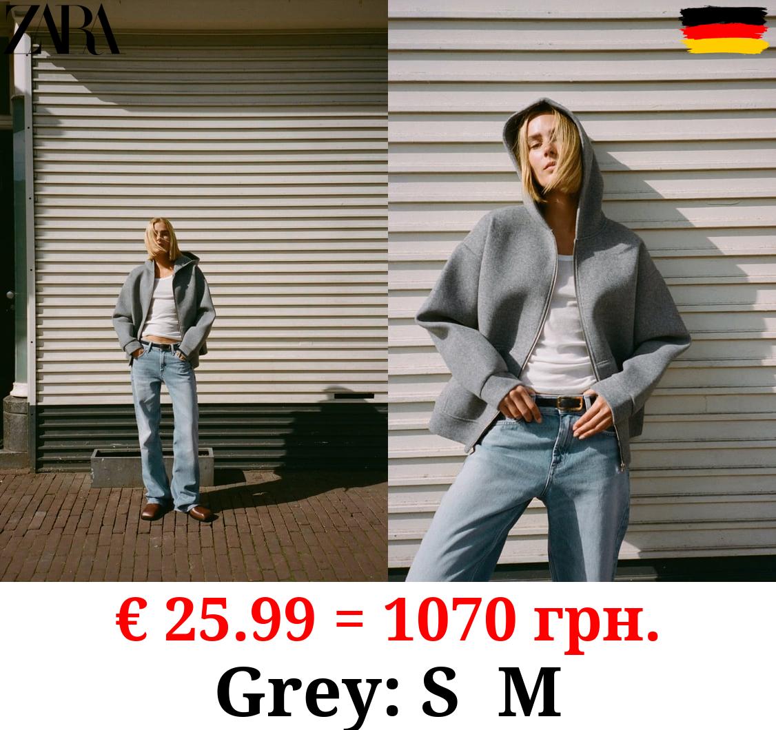 SOFT NEOPRENE-EFFECT BOMBER JACKET