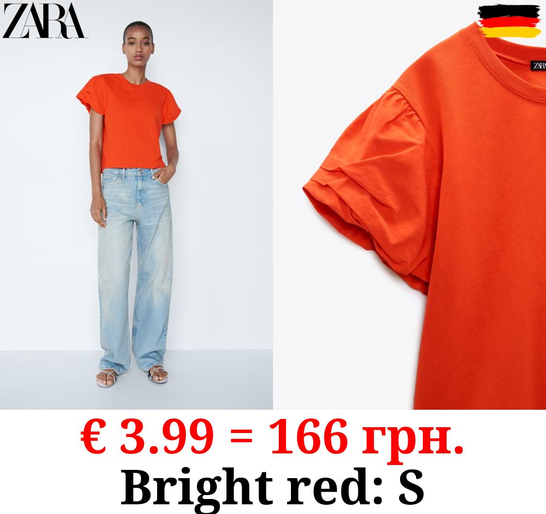 POPLIN SLEEVE T-SHIRT