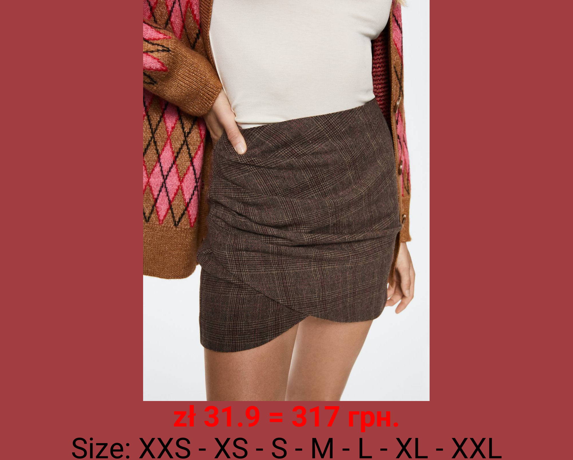 Falda cruzada drapeada