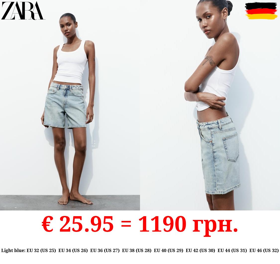 TRF MID-RISE DENIM BERMUDA SHORTS