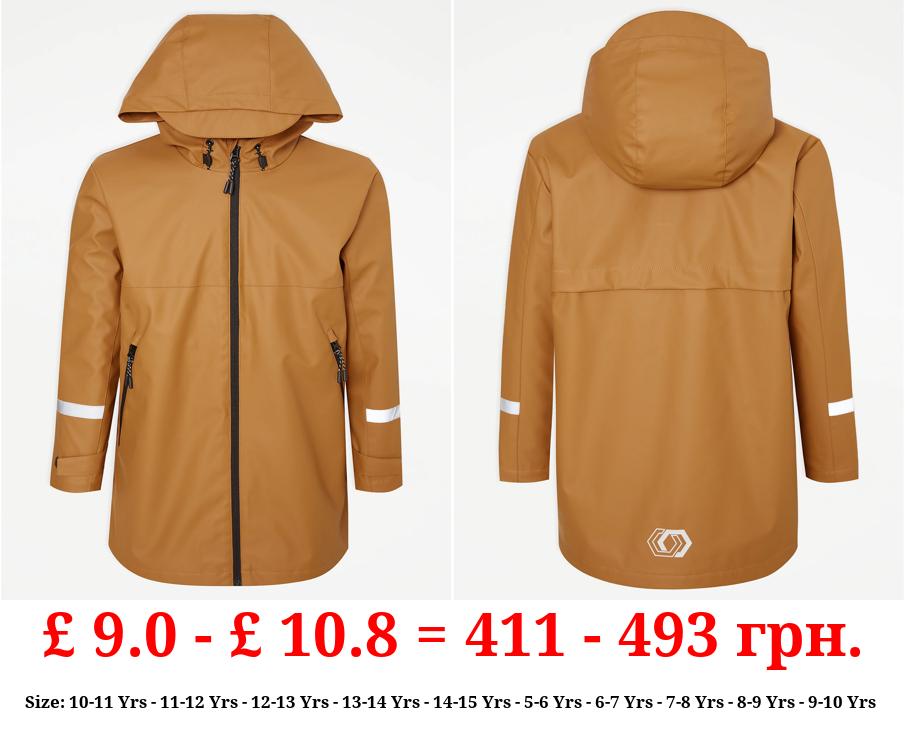 Tan Lightweight Longline Rain Mac