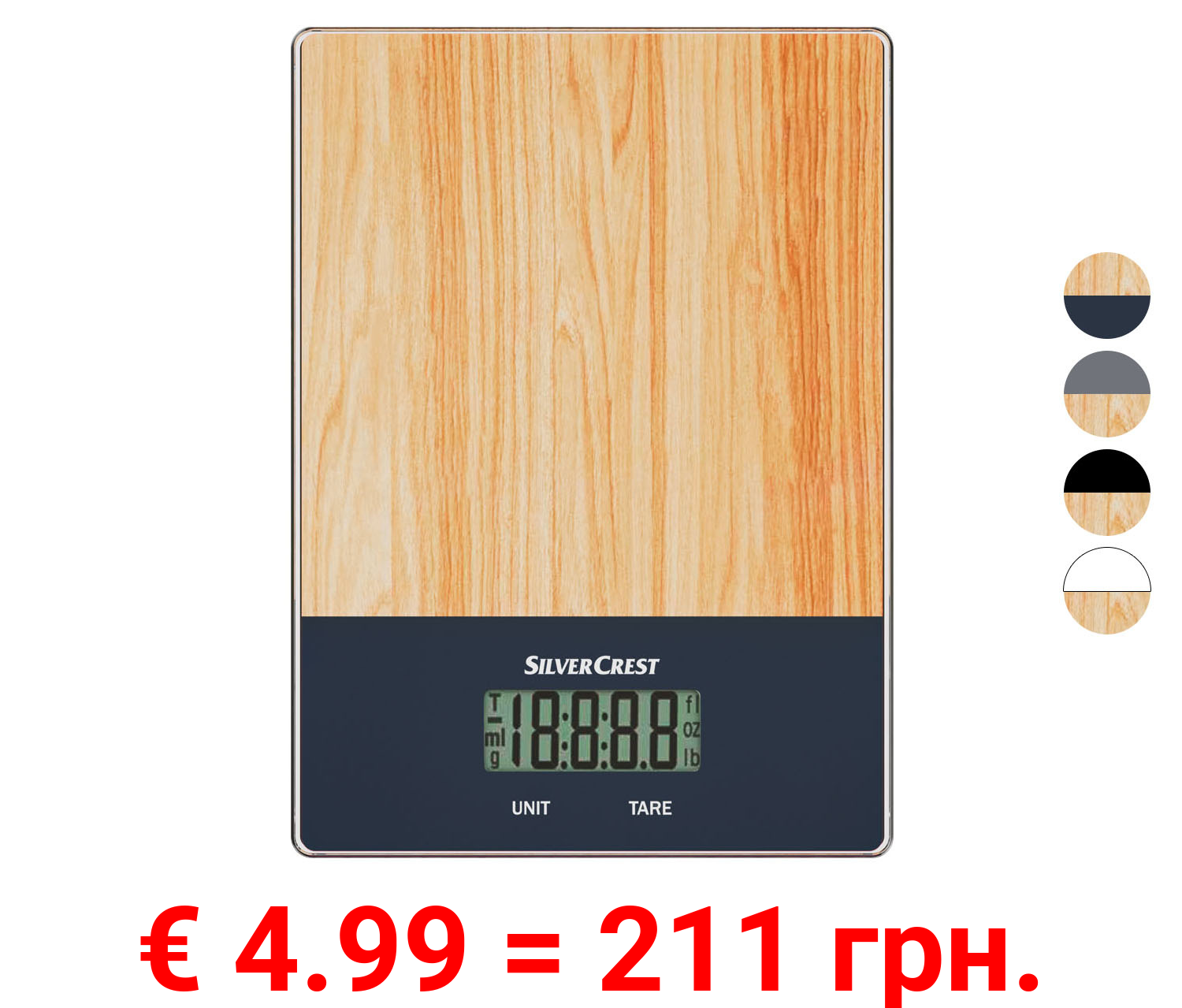 SILVERCREST® KITCHEN TOOLS Küchenwaage, mit Elementen in Holzoptik