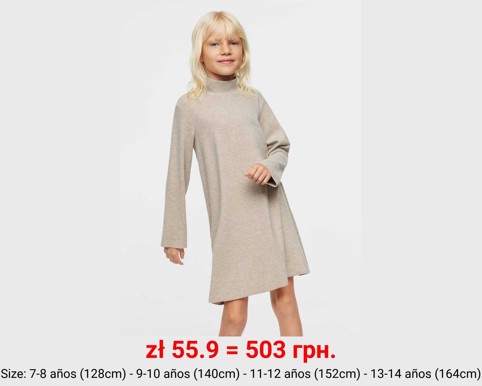 Vestido punto cuello perkins