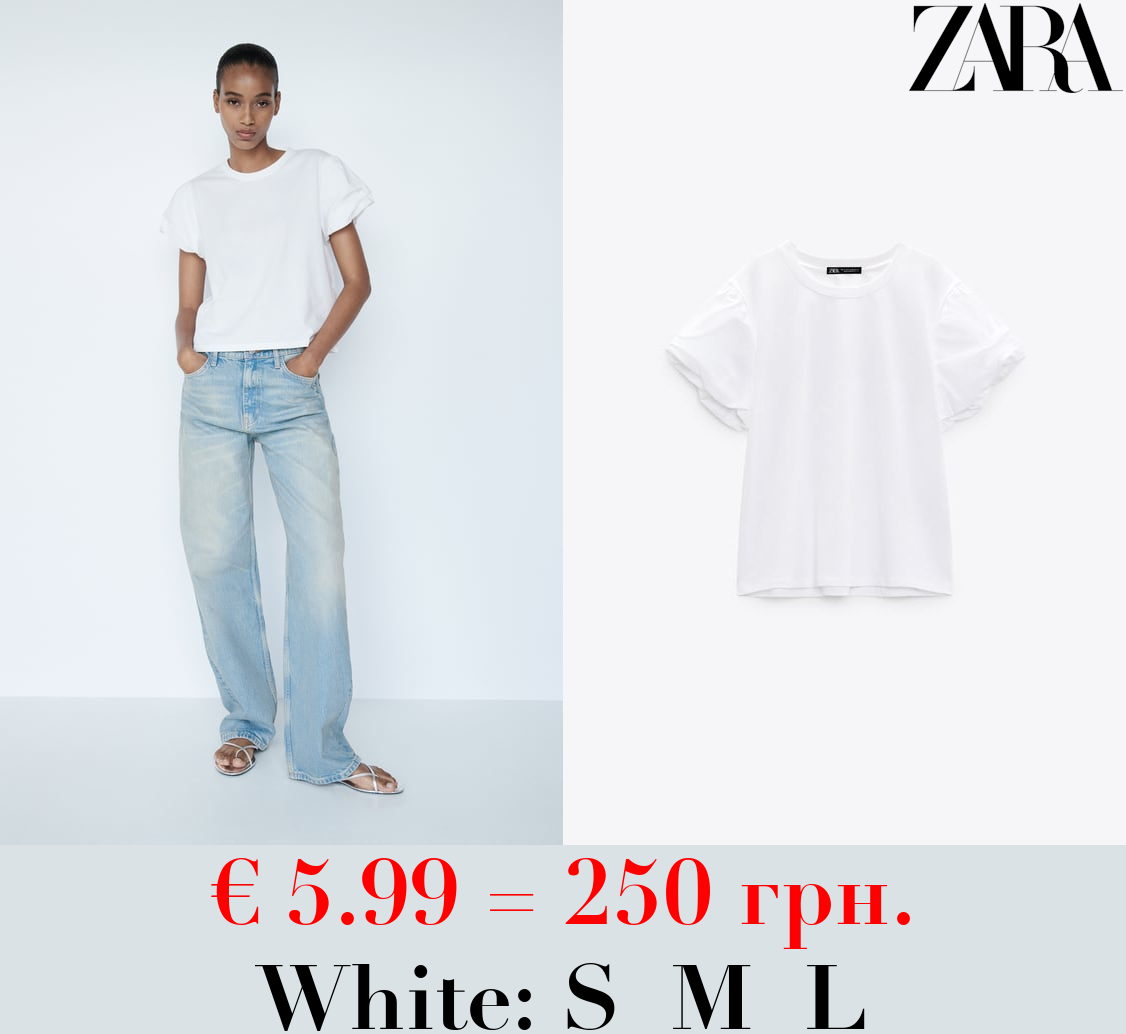 POPLIN SLEEVE T-SHIRT