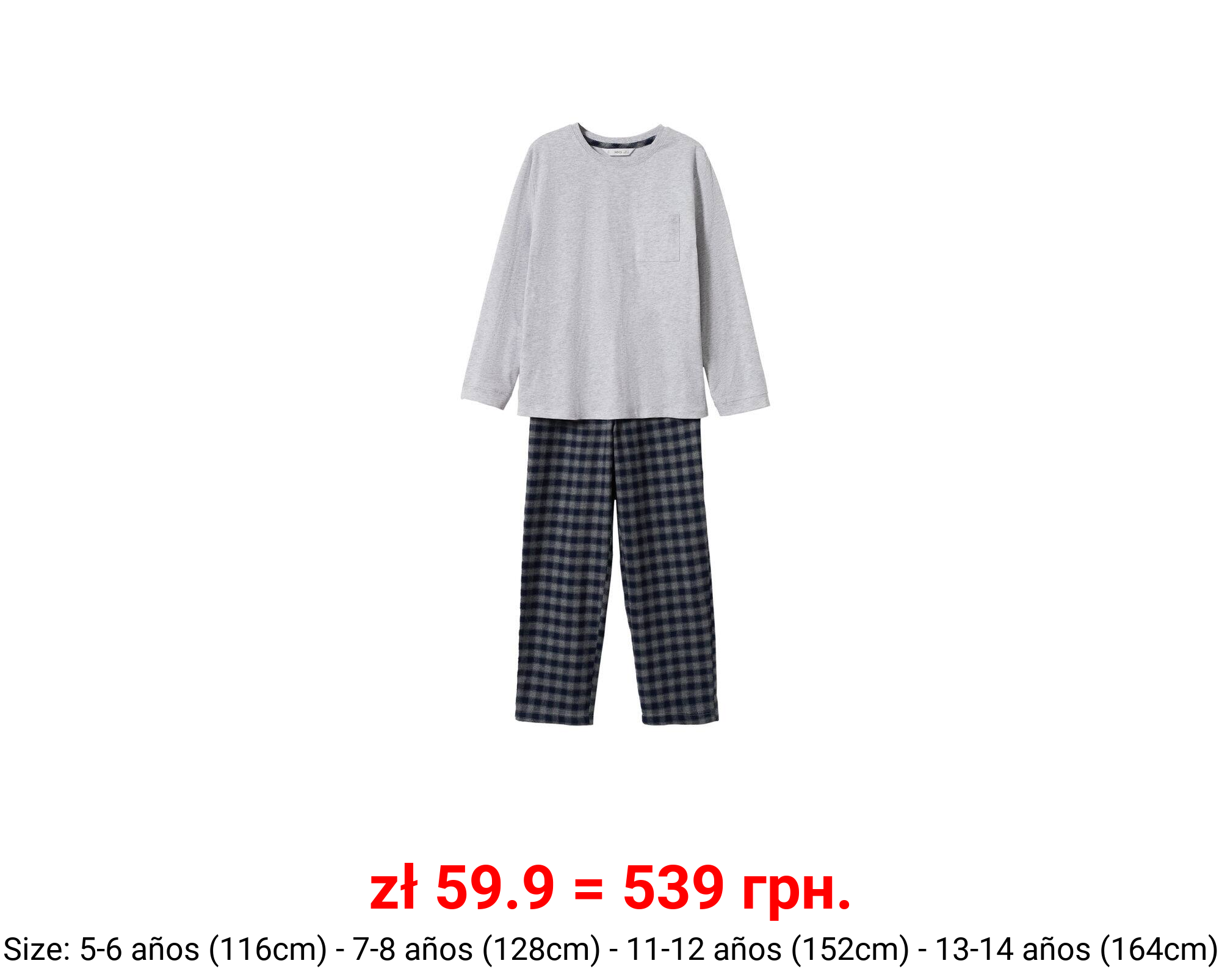 Pijama largo cuadros