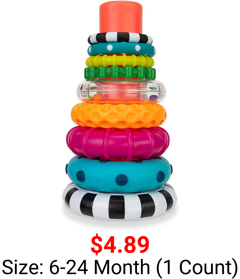 Stacks of Circles Stacking Ring STEM Learning Toy, Age 6+ Months, Multi, 9 Piece Set