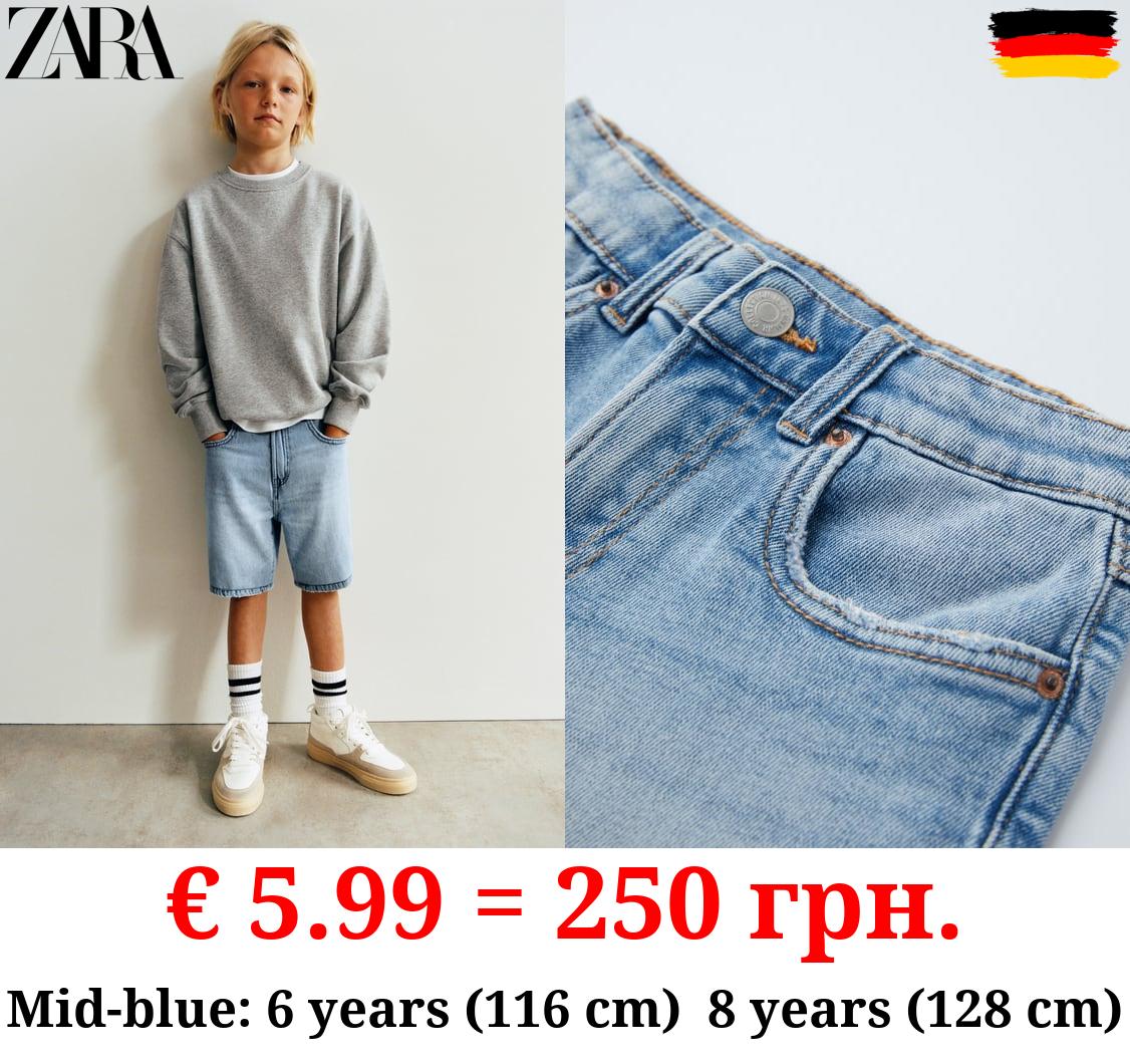 STRAIGHT FIT DENIM BERMUDA SHORTS