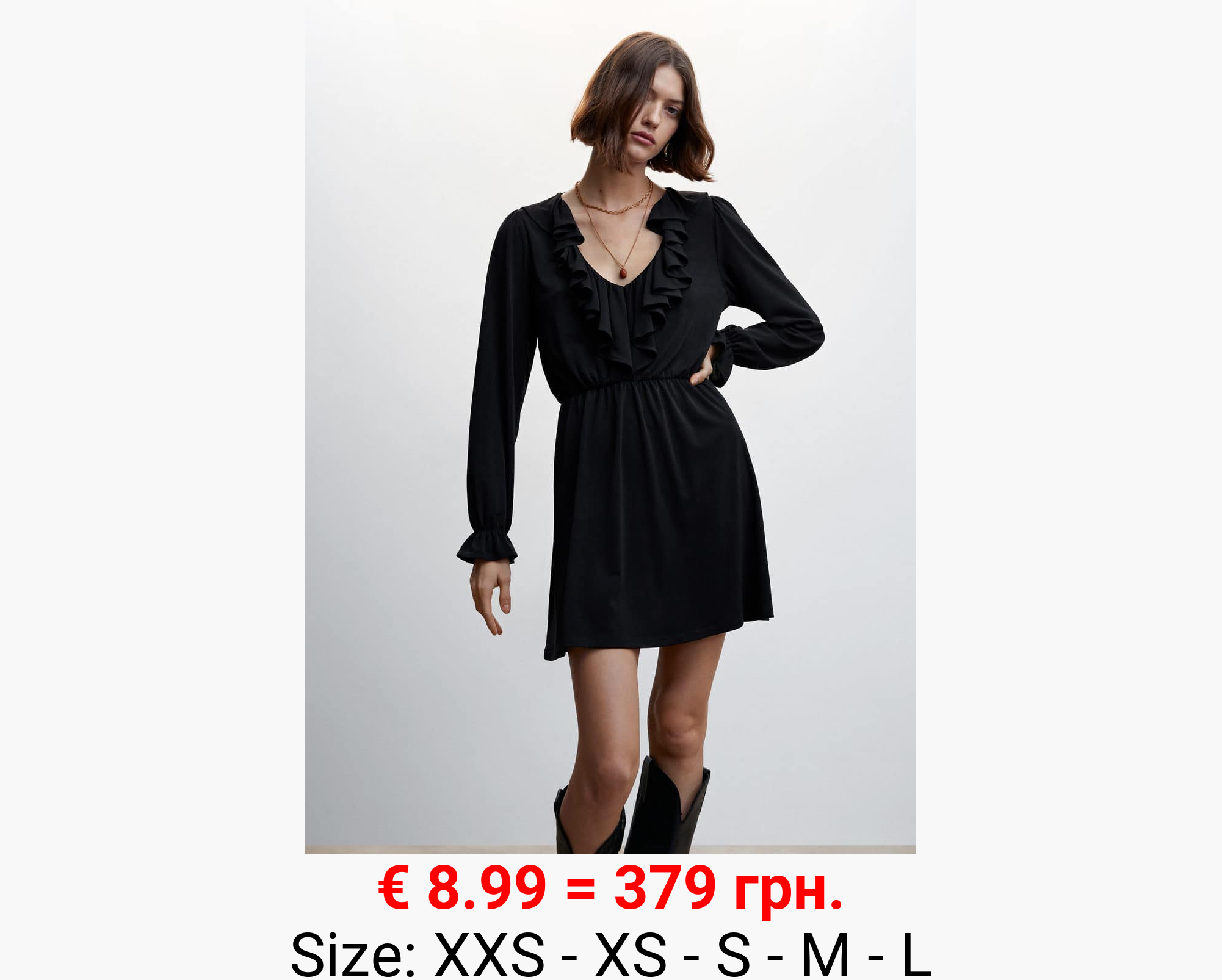 Vestido corto volantes