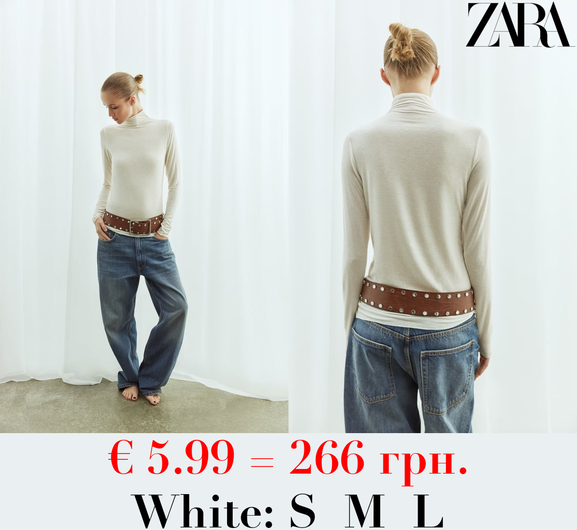 HIGH NECK SEMI-SHEER TOP