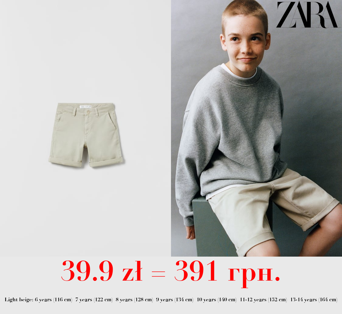 PLAIN CHINO BERMUDA SHORTS