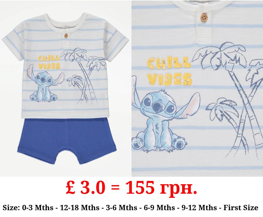 Disney Lilo & Stitch Blue T-Shirt and Shorts Outfit