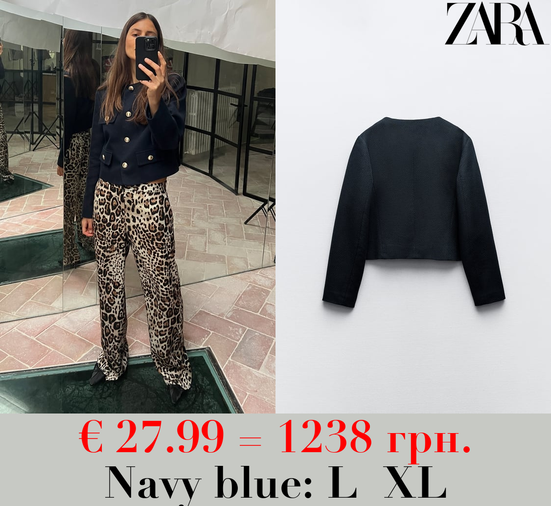 ROUND NECK PIQUÉ BLAZER