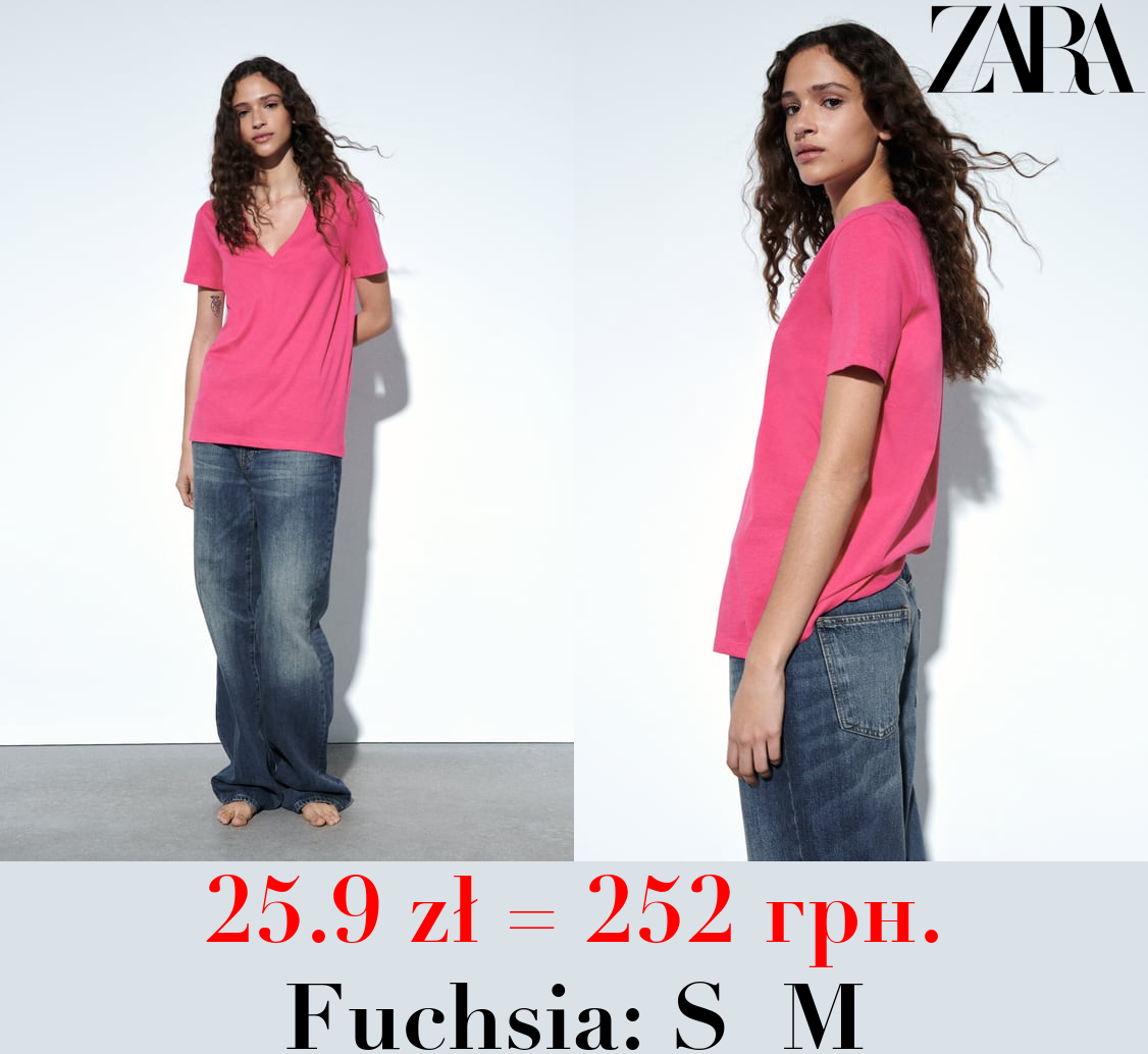 BASIC V-NECK COTTON T-SHIRT