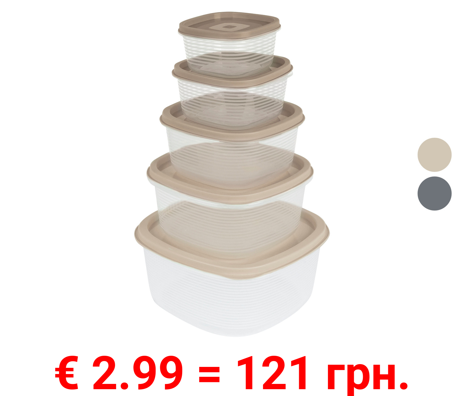 ERNESTO® Frischhaltedosen-Set, 5-teilig, stapelbar