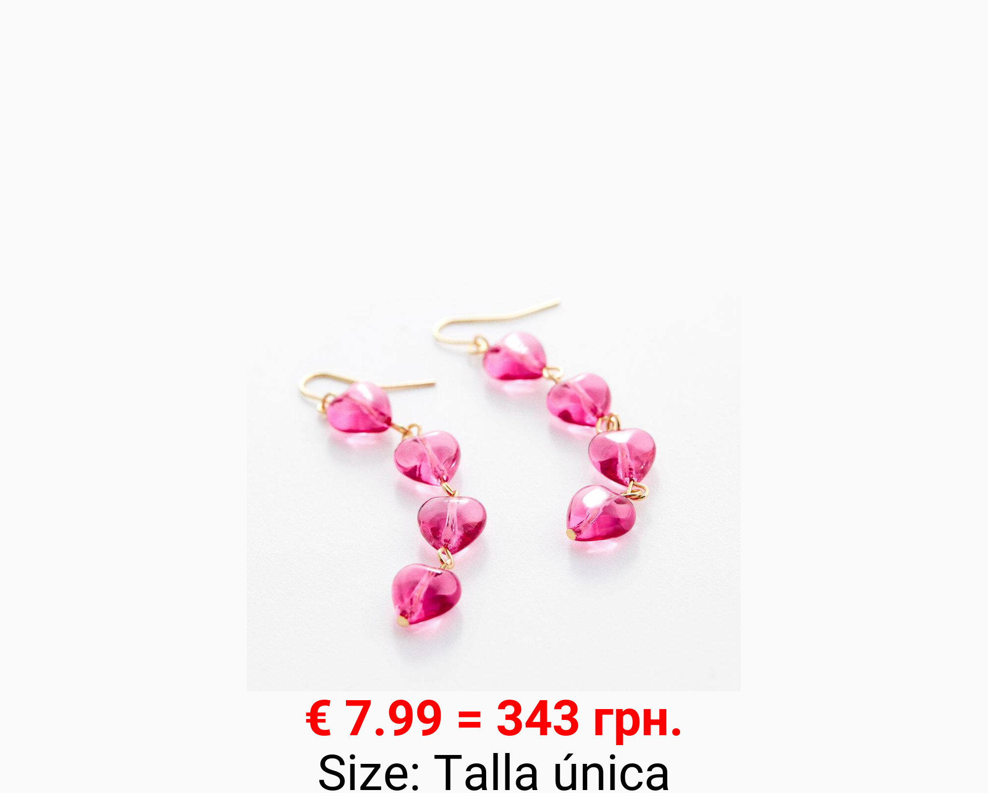 Pendientes largo corazones