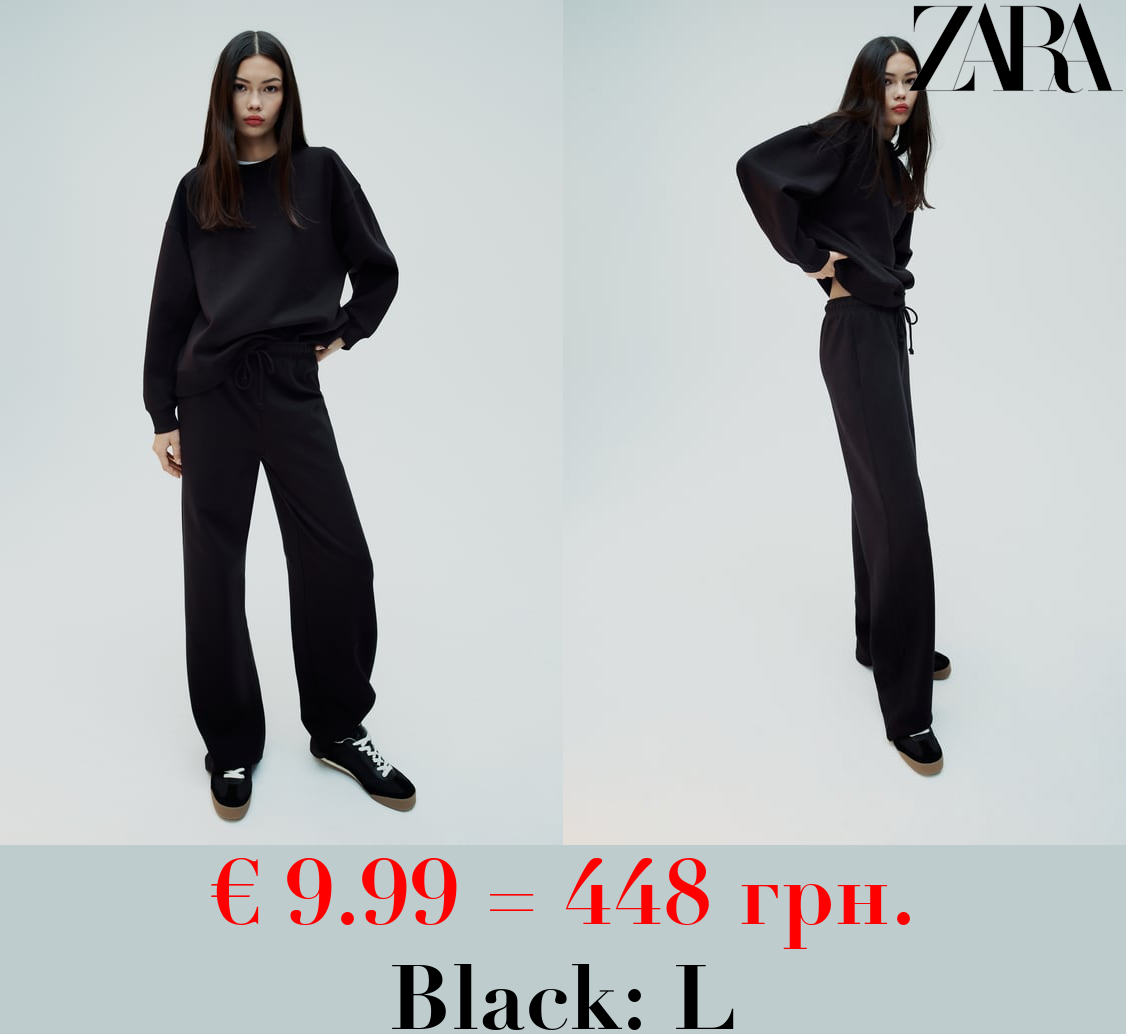 CLEAN INTERLOCK PLUSH STRAIGHT-LEG TROUSERS