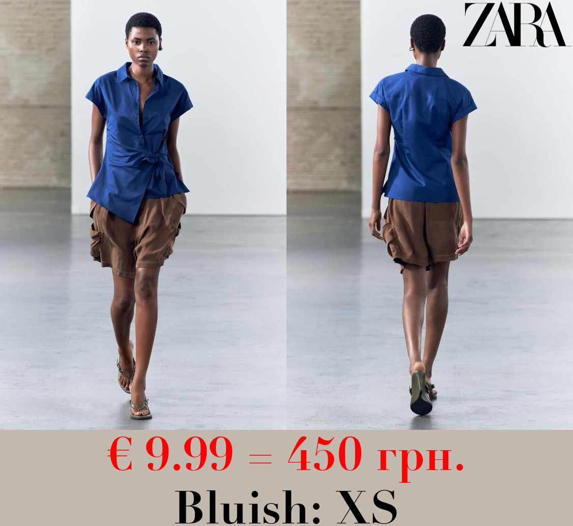 ZW COLLECTION POPLIN SHIRT WITH KNOT DETAIL