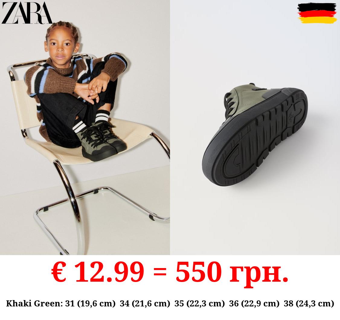 CONTRAST HIGH-TOP SNEAKERS