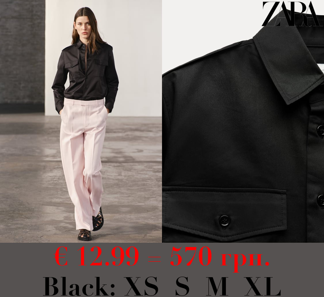 ZW COLLECTION POPLIN SHIRT WITH POCKETS