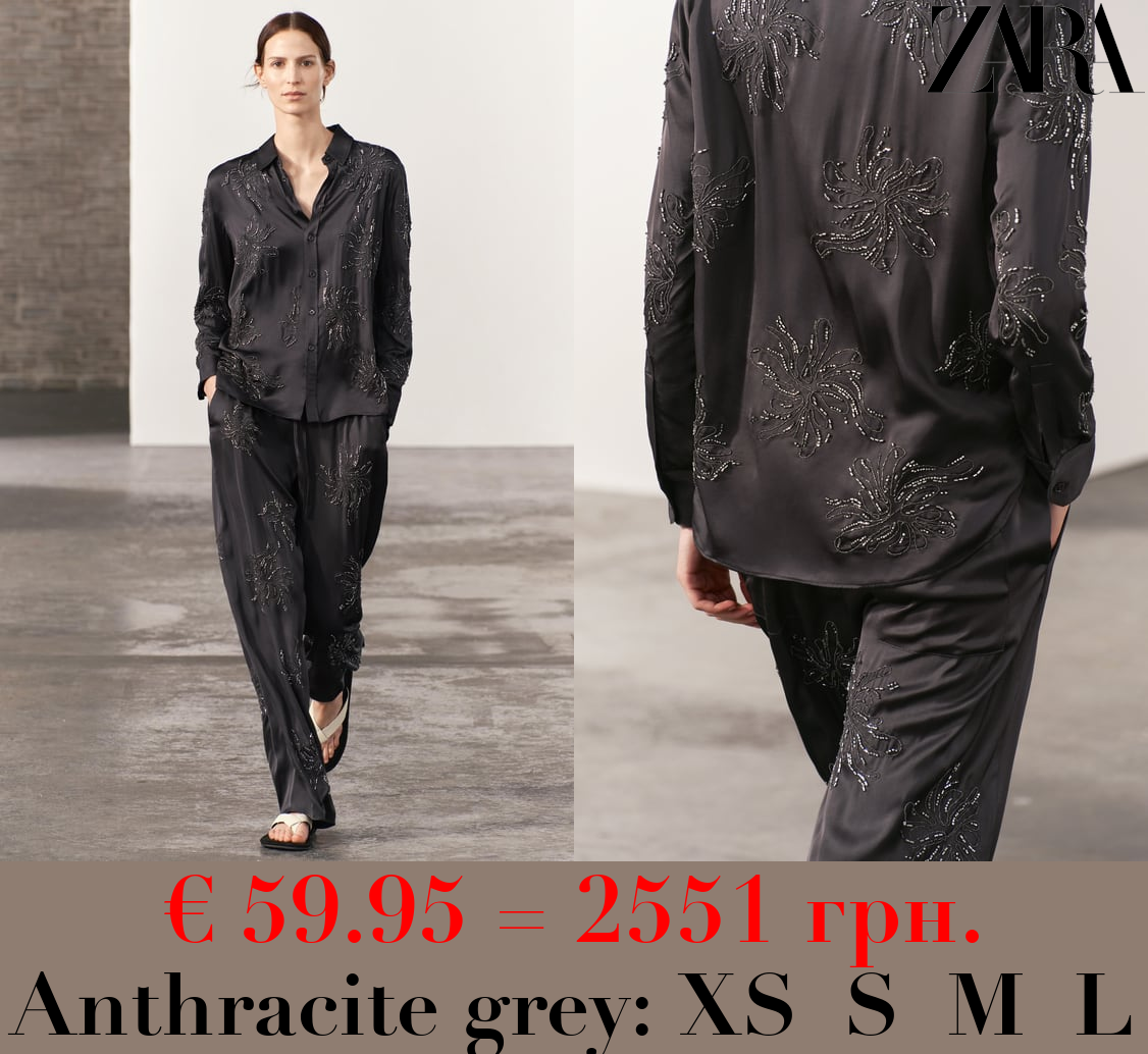 ZW COLLECTION BEADED EMBROIDERY SHIRT