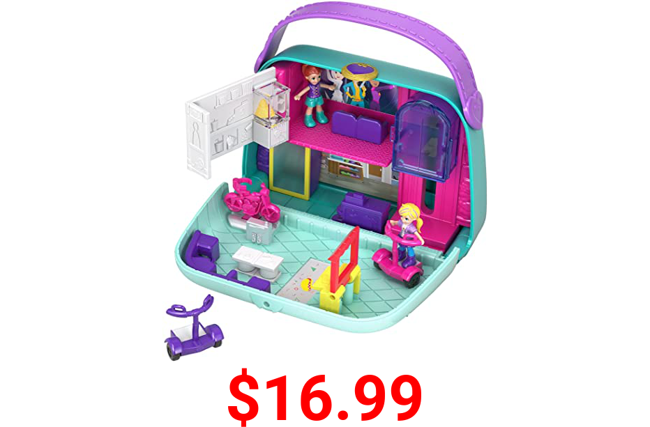 Polly Pocket Pocket World Mini Mall Escape Compact with Surprise Reveals, Micro Dolls & Accessories [Amazon Exclusive]