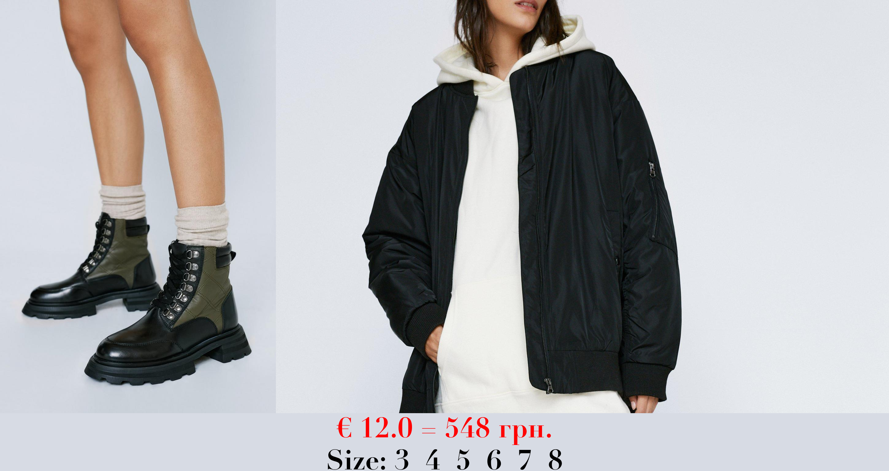 Real Leather Chunky Lace Up Biker Boots